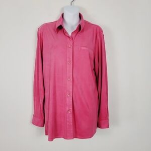Jessica Holbrook Butter Suede Pink‎ Button Up Shirt